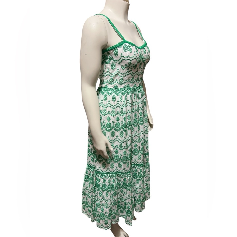 NWT Adrianna Papell Size 8 Eyelet Midi Dress Sleeveless Cotton - Picture 4 of 12